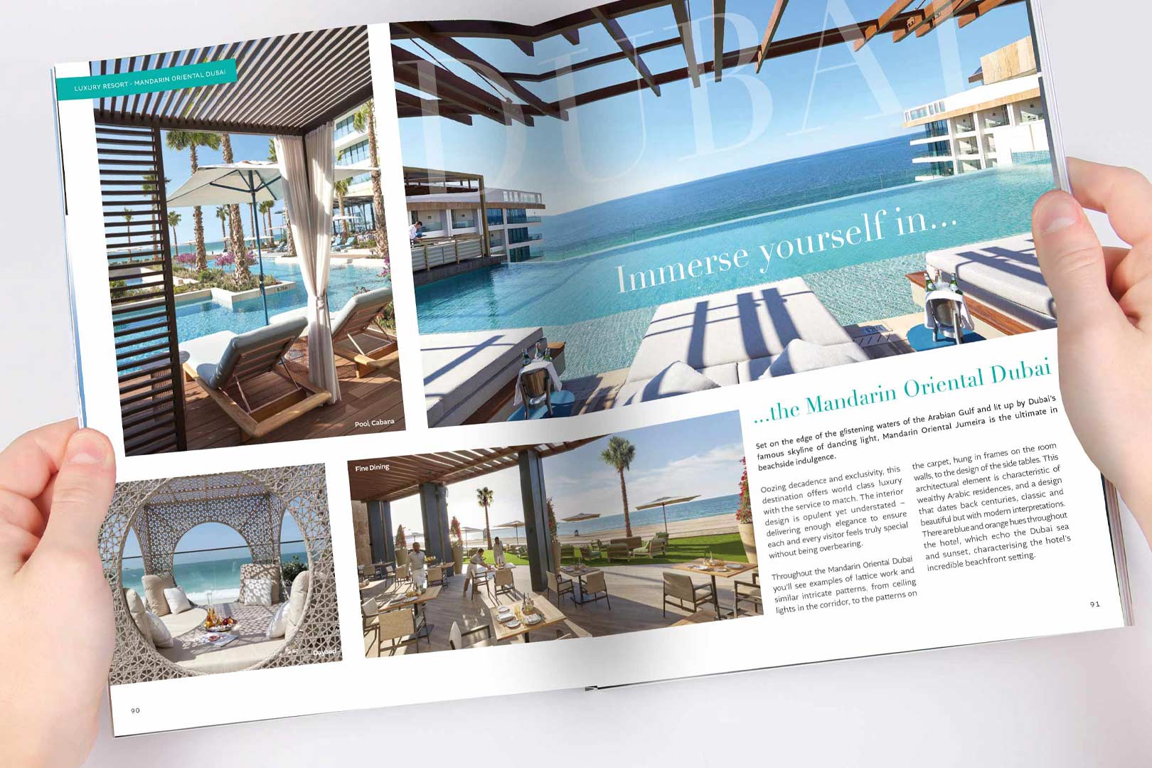 Dubai Travel Magazine design spread