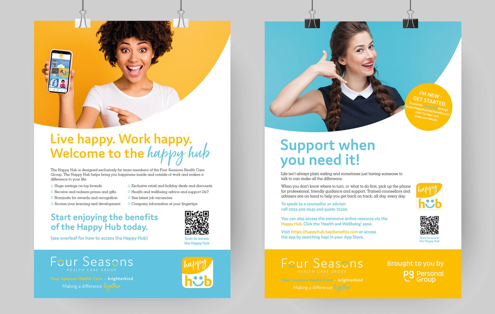 Four Seasons Health Care Group Happy Hub Posters
