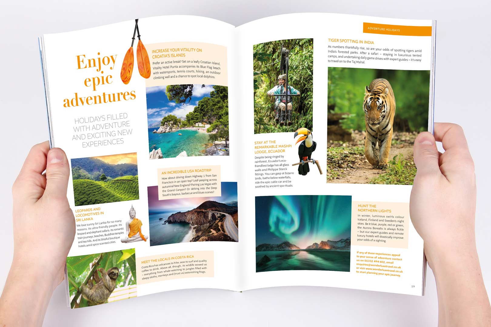 Luxury Adventure Travel Magazine design spread