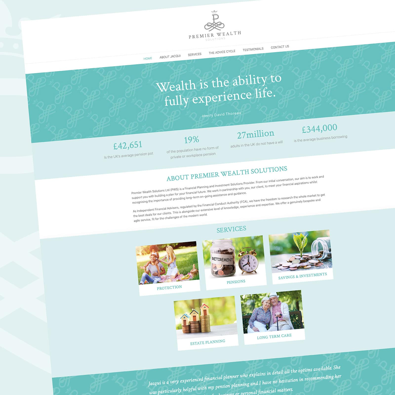 Premier Wealth Solutions Website Design and Build