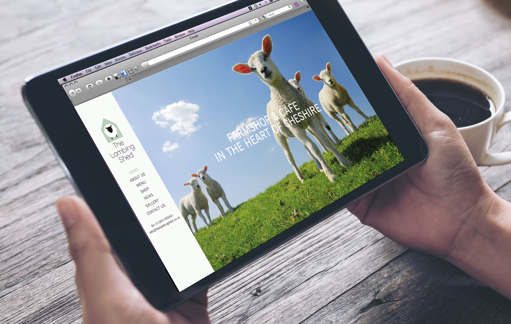 The Lambing Shed Website Design on Tablet