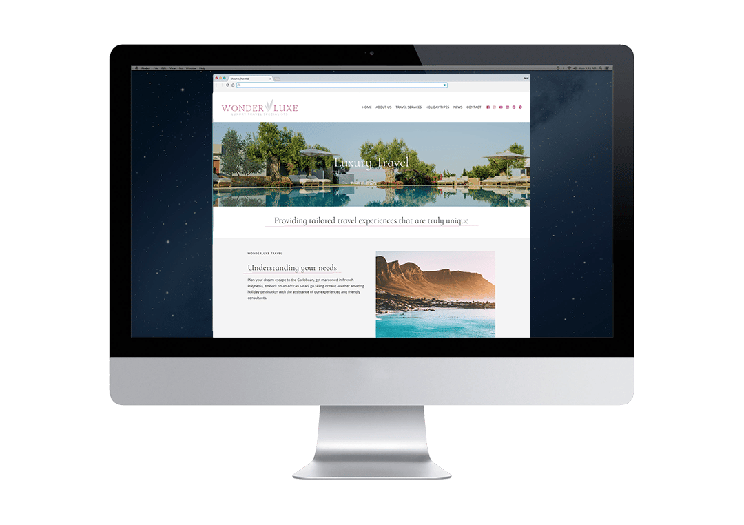 Wonderluxe travel website design