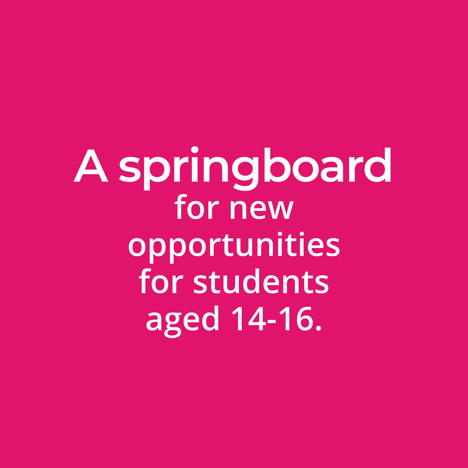 A springboard for students