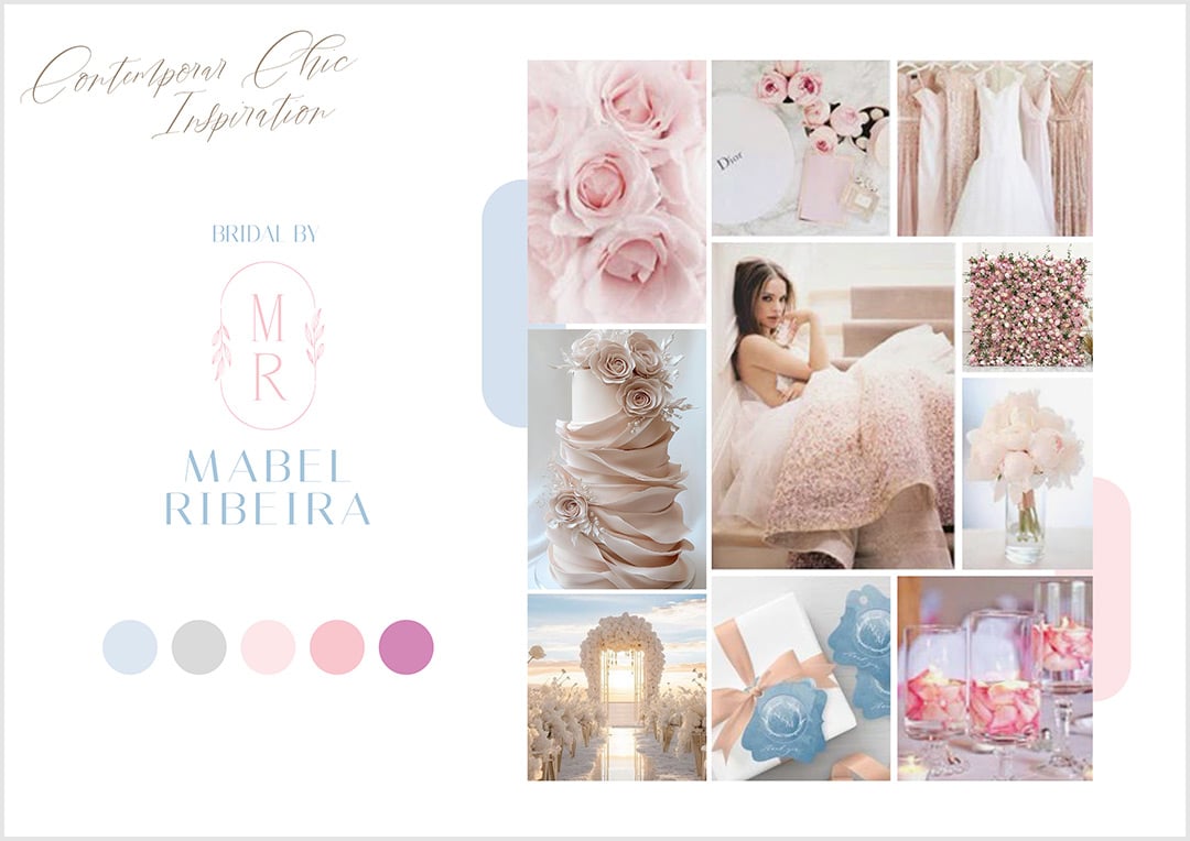 Wedding Dress Contemporary Chic Inspiration Board