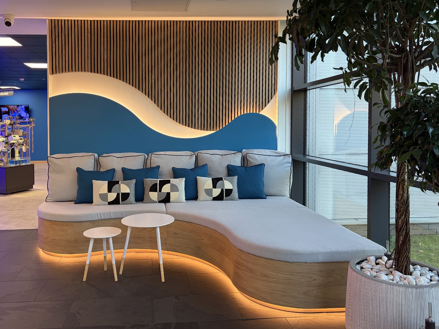 Customer Waiting Area Seating with a view