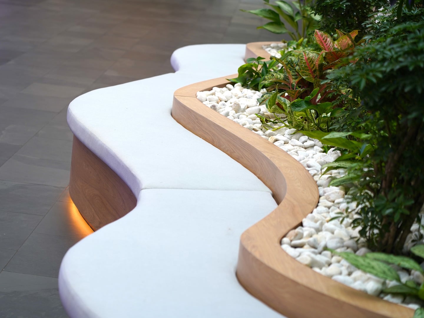 Curved Seating with planting