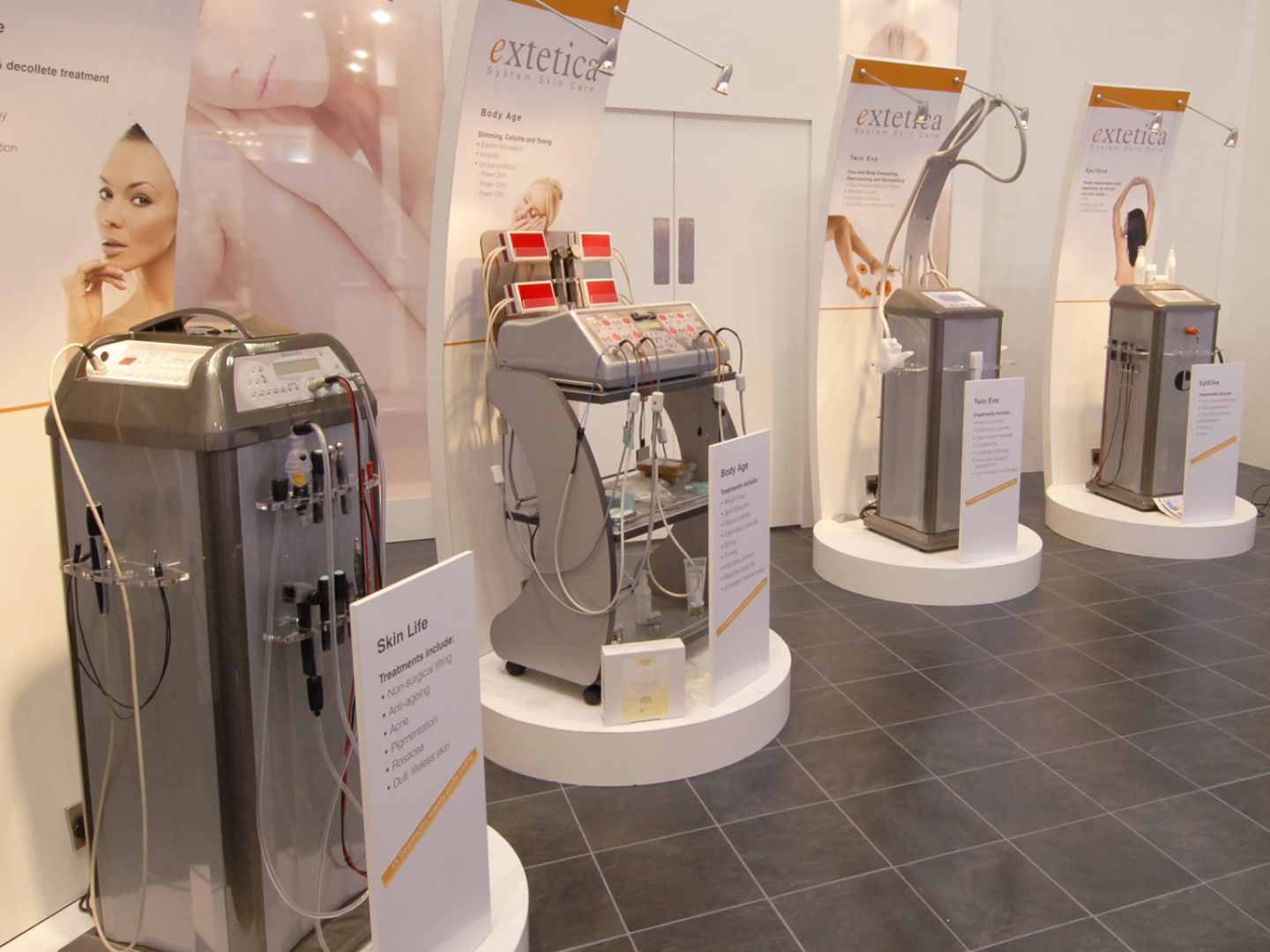 Aesthetic machines on exhibition stand