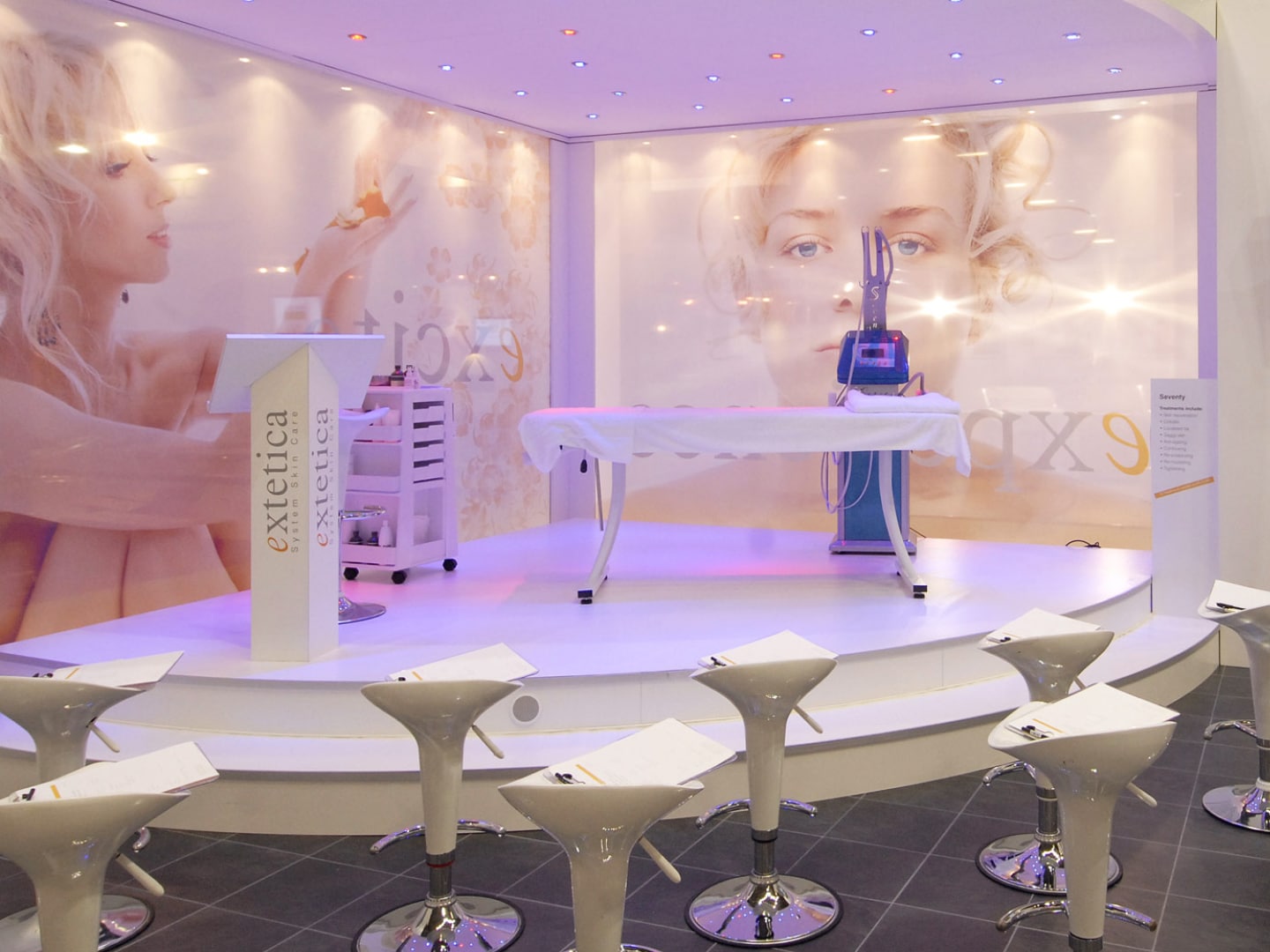 Demonstration stage at the beauty exhibition